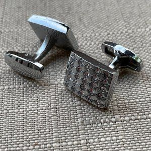 Cufflinks Men Jewelry Dress Shirt Cuff Link Cuff Stud Silver Tone Crystal Accent